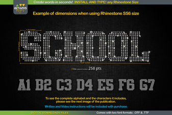 Rs02 Rhinestone Font Template for Creative Design Projects
